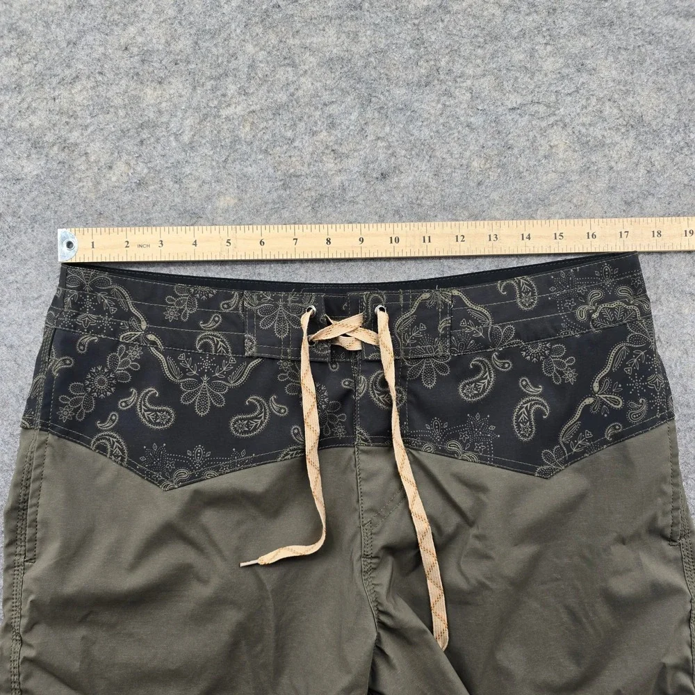 Howler Brothers Los Vaqueros Western Trunks Men 34 Green Paisley Board Shorts 8